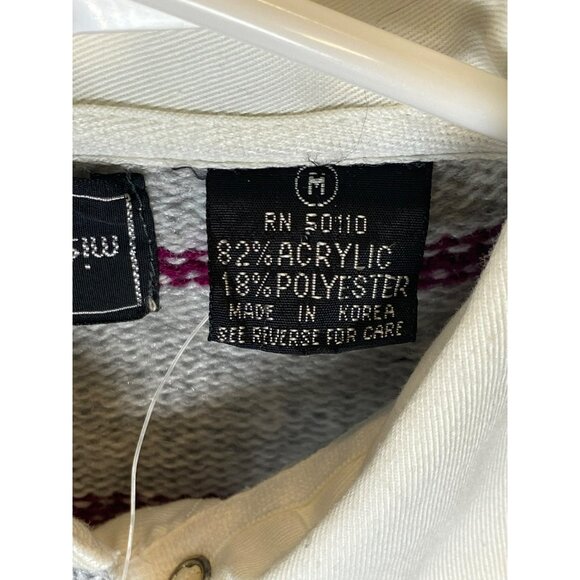 Vintage Striped Women's Sweater Grey New Tags Mister Noah Maroon Stripes Preppy - Picture 8 of 11